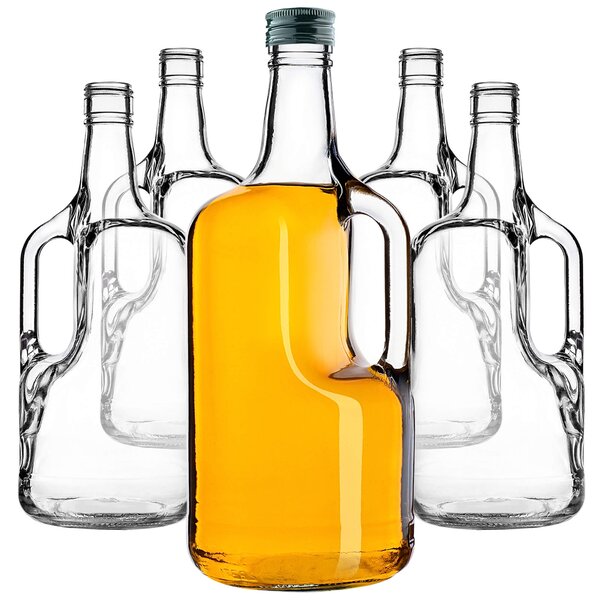 Szklana butelka z uchem Boude 1750ml z zieloną zakrętką 2 szt