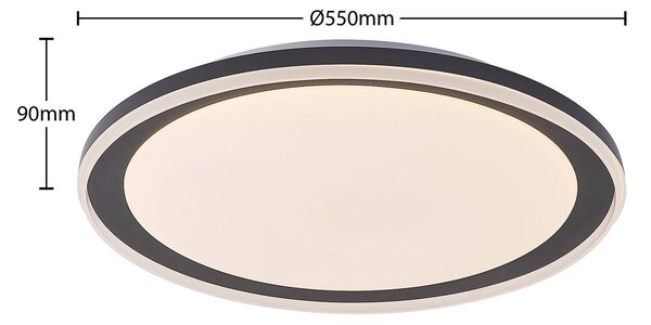 Lampa sufitowa LED Verdan Lindby, możliwość ściemniania, czarny, salon / jadalnia, metal, nowoczesny