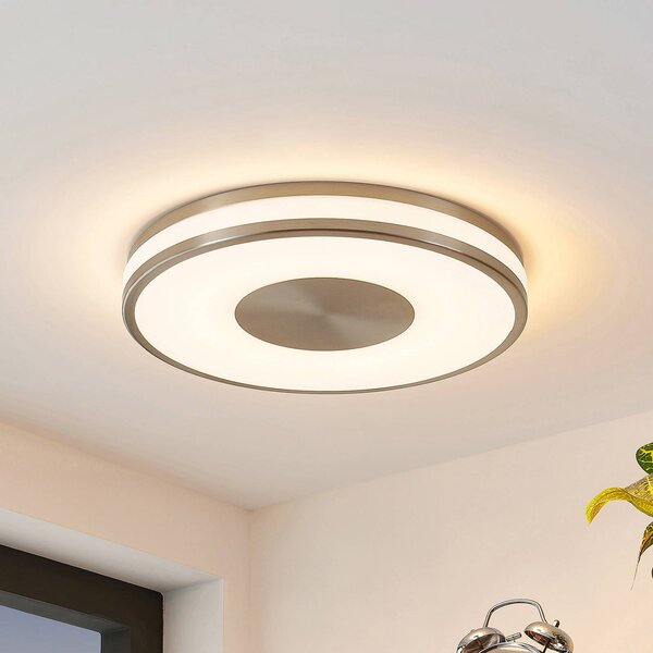 Lampa sufitowa LED Fjella Lindby, możliwość ściemniania, aluminiowy / szary / cynkowy, salon / jadalnia, metal, nowoczesny