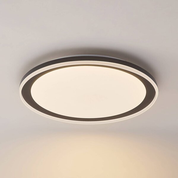 Lampa sufitowa LED Verdan Lindby, możliwość ściemniania, czarny, salon / jadalnia, metal, nowoczesny