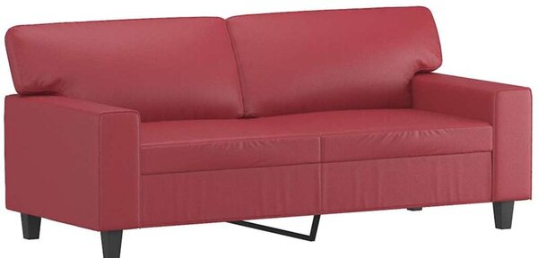 Sofa, 2-osobowa winna czerwieÅ, 140 cm, sztuczna skÃ³ra