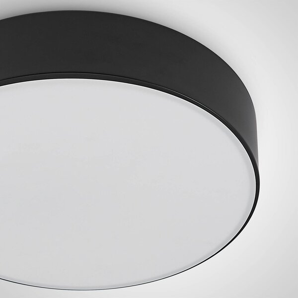 Lampa sufitowa LED Simera Lindby, możliwość ściemniania, czarny, salon / jadalnia, tworzywo sztuczne, nowoczesny