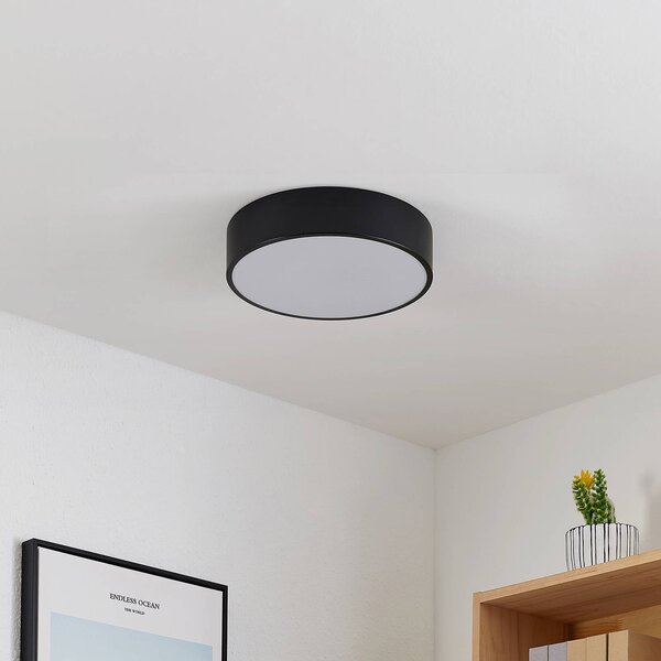 Lampa sufitowa LED Simera Lindby, możliwość ściemniania, czarny, salon / jadalnia, tworzywo sztuczne, nowoczesny