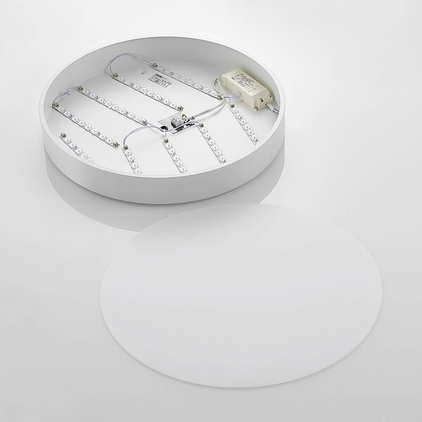 Lampa sufitowa LED Simera Lindby, możliwość ściemniania, biały / opal, salon / jadalnia, tworzywo sztuczne, nowoczesny