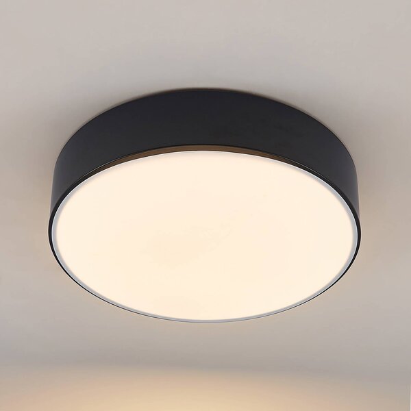 Lampa sufitowa LED Simera Lindby, możliwość ściemniania, czarny, salon / jadalnia, tworzywo sztuczne, nowoczesny