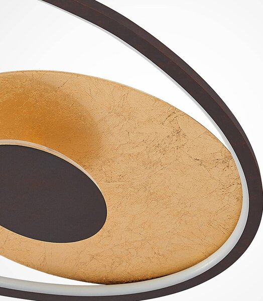 Lampa sufitowa LED Feival Lindby, możliwość ściemniania, brązowy / rdzawy, salon / jadalnia, metal, nowoczesny