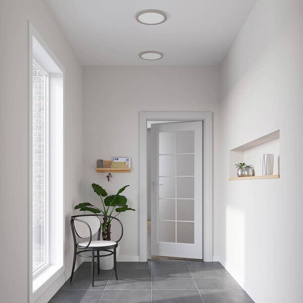 Lampa sufitowa LED Aureka PRIOS, aluminiowy / szary / cynkowy, salon / jadalnia, aluminium, nowoczesny