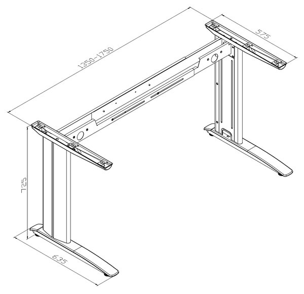 Biurko PRIMO FLEXIBLE 1800 x 800 mm, grafitowy