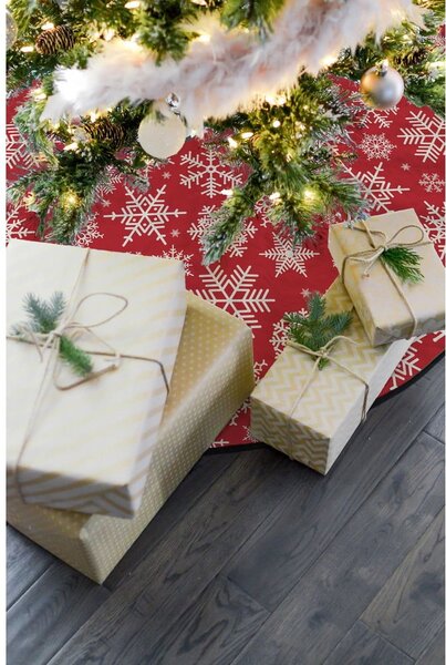 Bawełniany dywan pod choinkę Butter Kings Freezy Snowflakes, ø 130 cm