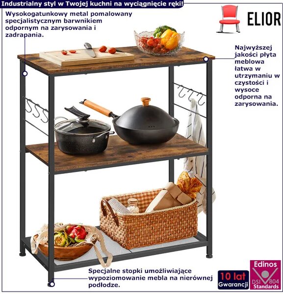 Rustykalna Szafka, Wyspa Kuchenna Z Półką R9-N86