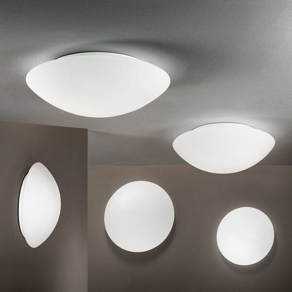 Fabas Luce Lampa sufitowa Pandora, możliwość ściemniania, biały / opal, salon / jadalnia, szkło