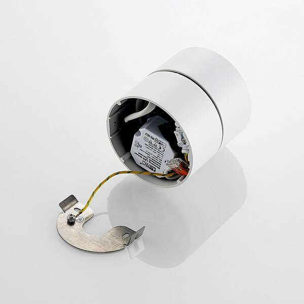 Arcchio reflektor sufitowy LED Rotari, biały, 1-punktowa, 946lm Rotari Arcchio, możliwość ściemniania, biały / opal, przedpokój, aluminium, nowoczesny