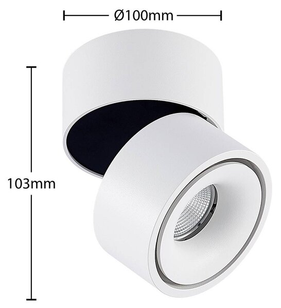 Arcchio reflektor sufitowy LED Rotari, biały, 1-punktowa, 946lm Rotari Arcchio, możliwość ściemniania, biały / opal, przedpokój, aluminium, nowoczesny