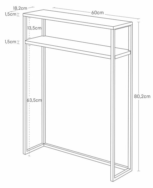 Czarna metalowa konsola 18x60 cm Tower – YAMAZAKI