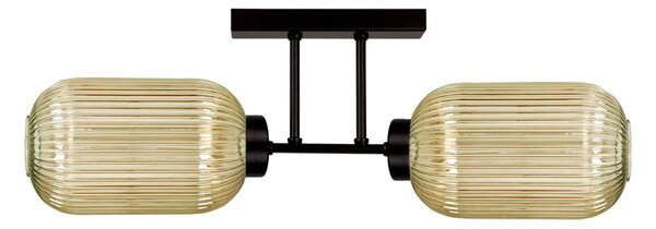 Sufitowa lampa z dwoma szklanymi kloszami beżowa H3-T83