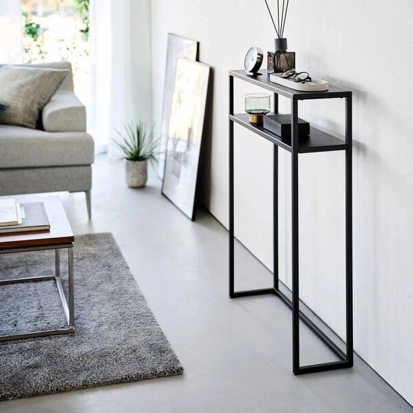 Czarna metalowa konsola 18x60 cm Tower – YAMAZAKI