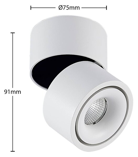 Arcchio Reflektor sufitowy LED Rotari, biały, 1-punktowa, 681 lm Rotari Arcchio, możliwość ściemniania, biały / opal, przedpokój, aluminium, nowoczesny