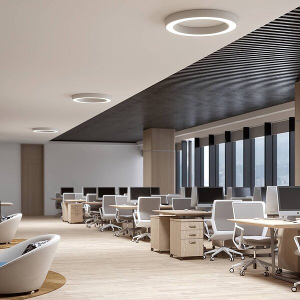 Lampa sufitowa LED Sharelyn Arcchio, możliwość ściemniania, biały / opal, kuchnia, aluminium, nowoczesny
