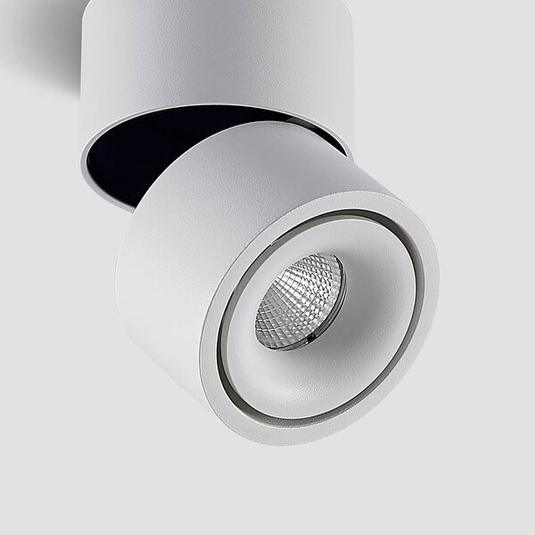 Arcchio Reflektor sufitowy LED Rotari, biały, 1-punktowa, 681 lm Rotari Arcchio, możliwość ściemniania, biały / opal, przedpokój, aluminium, nowoczesny