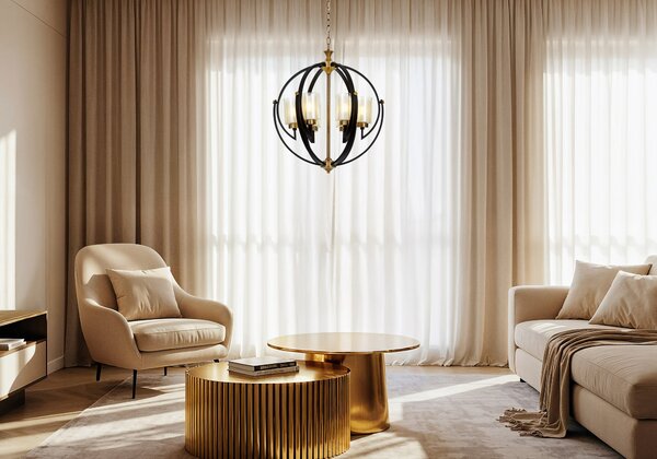 LAMPA WISZĄCA LOFT CZARNO-MOSIĘŻNA BERGEN W6