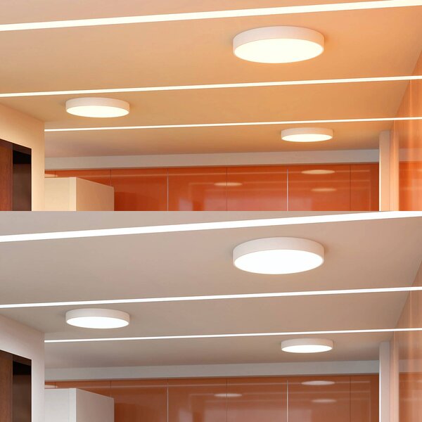 Lampa sufitowa LED Noabelle Arcchio, możliwość ściemniania, biały / opal, kuchnia, metal, nowoczesny