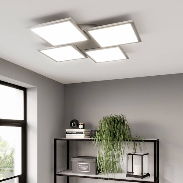 Lampa sufitowa LED Ilira Lucande, możliwość ściemniania, aluminiowy / szary / cynkowy, kuchnia, aluminium, nowoczesny