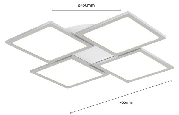 Lampa sufitowa LED Ilira Lucande, możliwość ściemniania, aluminiowy / szary / cynkowy, kuchnia, aluminium, nowoczesny