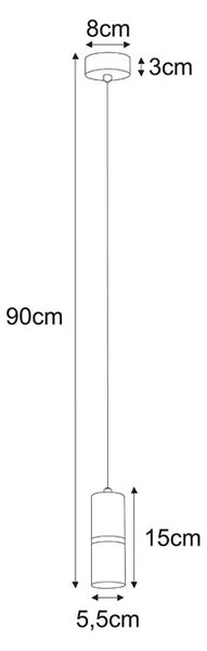 Pojedyncza lampa wisząca metalowa tuba nad wyspę - 3X A558 N0-D35