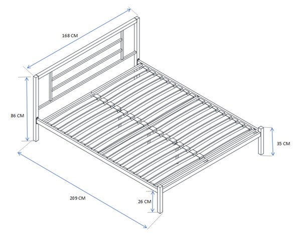 Łóżko metalowe LUMINA 160 w białym kolorze 160x200 cm