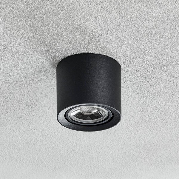 Lucide Lampa sufitowa Dime LED Fedler ściemniana do Warm, czarna Fedler, możliwość ściemniania, czarny, salon / jadalnia, aluminium, nowoczesny