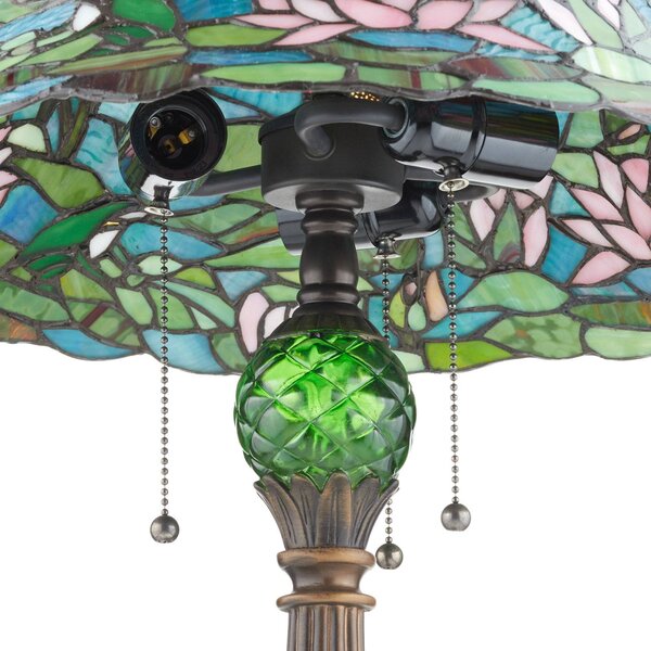 Clayre&Eef Lampa stołowa tiffany Waterlily, multikolor, salon / jadalnia, szkło, tiffany