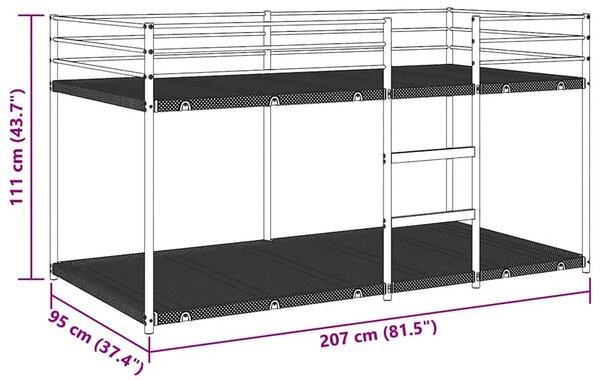 Białe młodzieżowe łóżko piętrowe 90 x 200 cm A5-G12