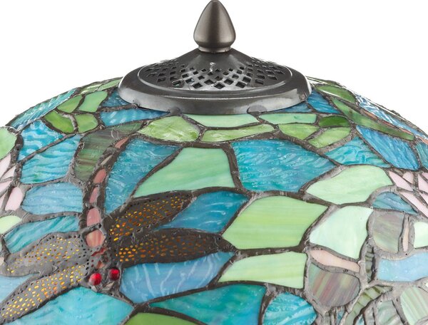 Clayre&Eef Lampa stołowa tiffany Waterlily, multikolor, salon / jadalnia, szkło, tiffany