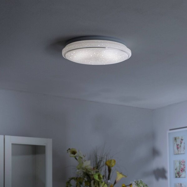 JUST LIGHT. GmbH Lampa sufitowa LED Jupiter, możliwość ściemniania, biały / opal, salon / jadalnia, tworzywo sztuczne, nowoczesny