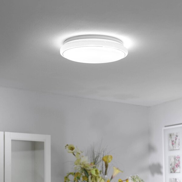 JUST LIGHT. GmbH Lampa sufitowa LED Jupiter, możliwość ściemniania, biały / opal, salon / jadalnia, tworzywo sztuczne, nowoczesny