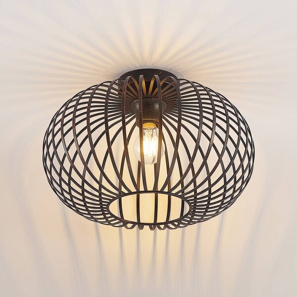 Lampa sufitowa Rosalea Lindby, możliwość ściemniania, czarny, salon / jadalnia, metal, nowoczesny
