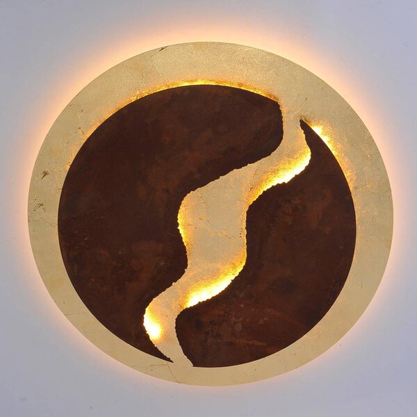 Paul Neuhaus Lampa sufitowa LED Nevis, możliwość ściemniania, brązowy / rdzawy, salon / jadalnia, metal, nowoczesny