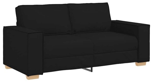 Sofa 2-osobowa czarna 180x78x84 cm tkanina
