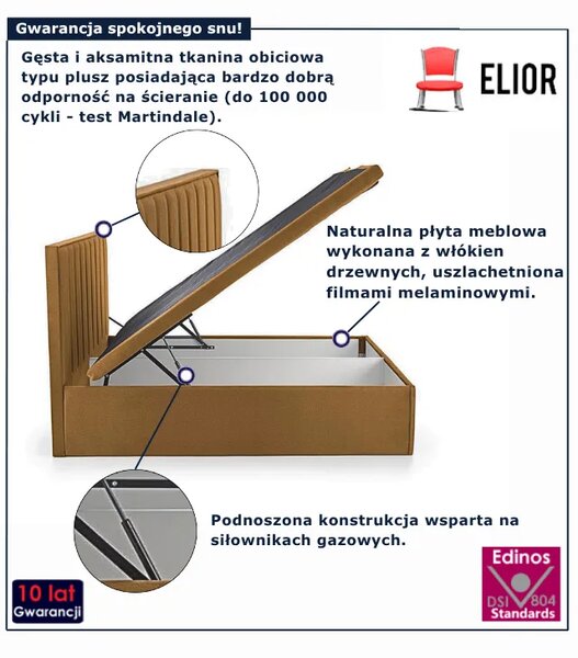 Musztardowe łóżko kontynentalne P5-H85