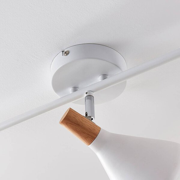 Lampa sufitowa Lindby Arina, 53 cm, biała, 3-punktowa, E14 Arina Lindby, możliwość ściemniania, biały / opal, sypialnia, metal, nowoczesny
