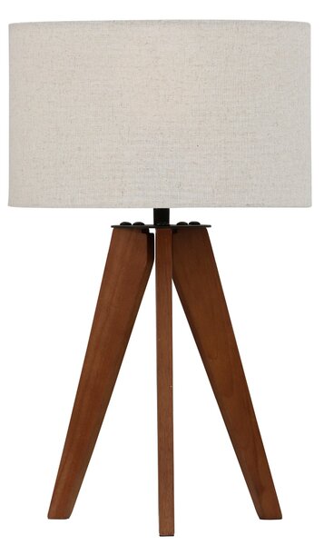 Klasyczna lampka stołowa z drewnianym statywem