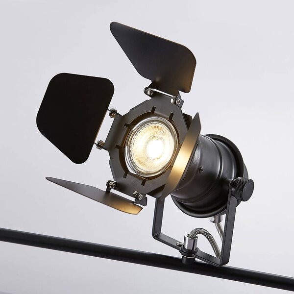 Lampa sufitowa Tilen Lindby, możliwość ściemniania, czarny, salon / jadalnia, metal, industrialny