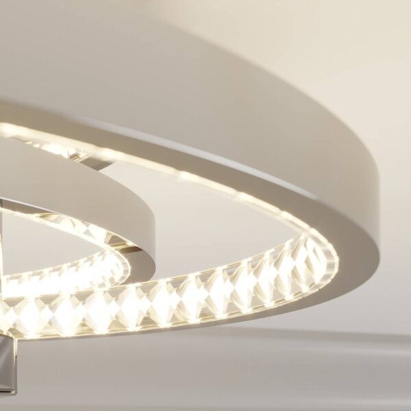 Lampa sufitowa LED Keely Lucande, możliwość ściemniania, chromowy / srebrny, salon / jadalnia, metal, nowoczesny