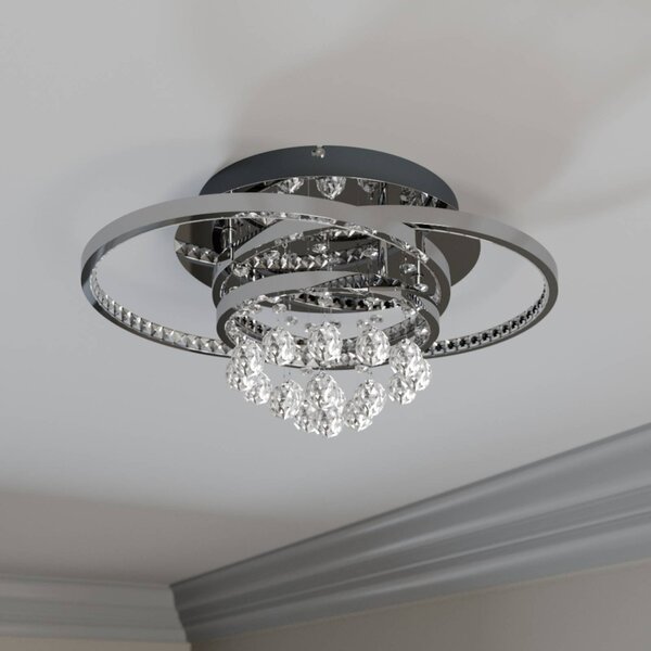 Lampa sufitowa LED Keely Lucande, możliwość ściemniania, chromowy / srebrny, salon / jadalnia, metal, nowoczesny