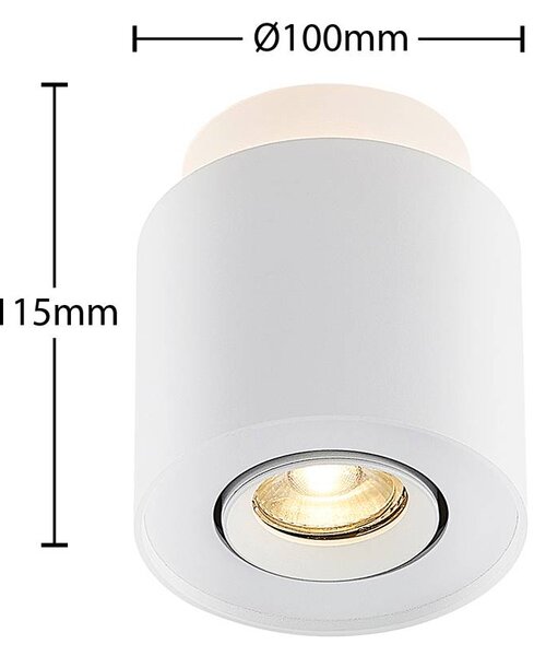 Arcchio lampa sufitowa Walisa, Ø 10 cm, biały, metal, GU10 Walisa Arcchio, możliwość ściemniania, biały / opal, salon / jadalnia, aluminium, nowoczesny