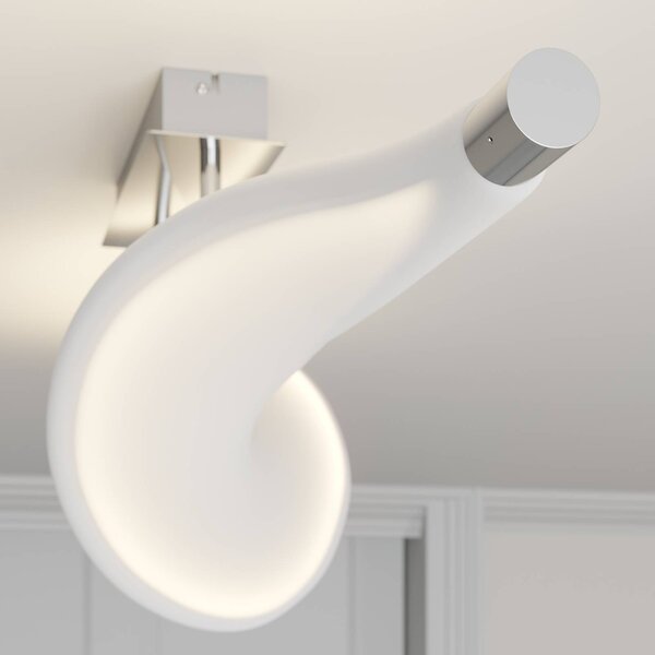 Lampa sufitowa Edano Lucande, możliwość ściemniania, biały / opal, salon / jadalnia, tkanina / materiał / jedwab, nowoczesny