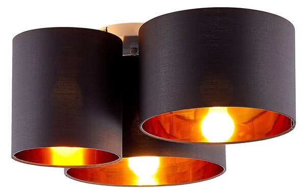 Lampa sufitowa Laurenz Lindby, możliwość ściemniania, aluminiowy / szary / cynkowy, salon / jadalnia, tkanina / materiał / jedwab, nowoczesny