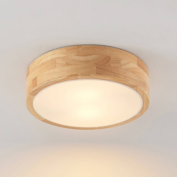 Lampa sufitowa Tanju Lindby, możliwość ściemniania, jasne drewno, salon / jadalnia, drewno, dworkowy / rustykalny