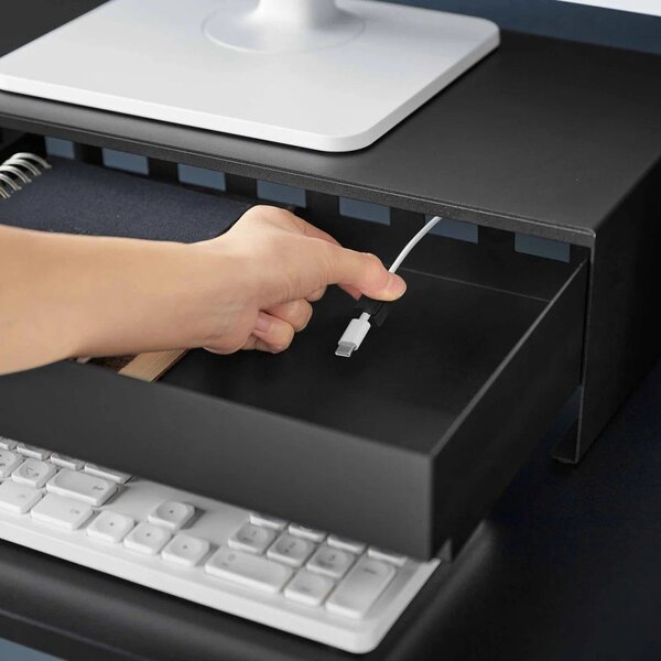 Czarny metalowy stojak na monitor Tower – YAMAZAKI