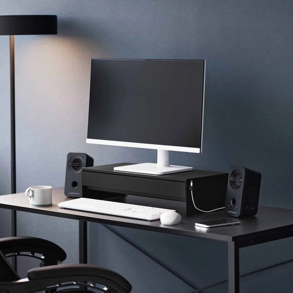 Czarny metalowy stojak na monitor Tower – YAMAZAKI